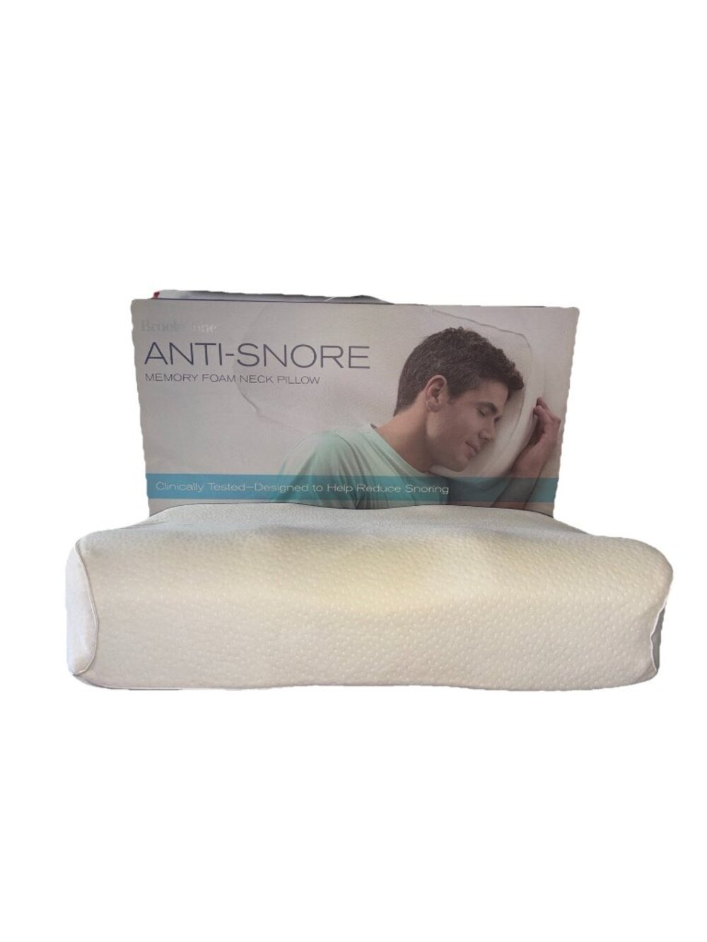 Brookstone Memory Foam Cervical Neck Pillow. Ergonomic Pillow-Sleeping, Snoring